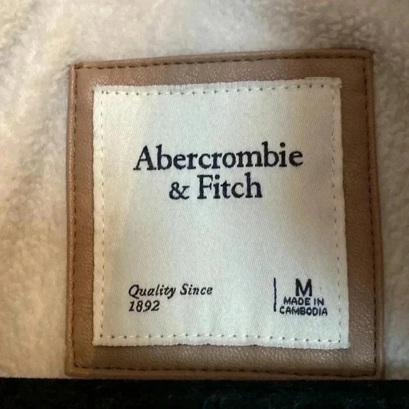 Abercrombie & Fitch women’s pullover fleece/faux leather sweatshirt - medium - Picture 4 of 7
